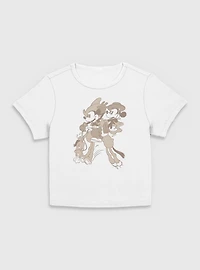 Disney Mickey Mouse Minnie Cowboy  Women Baby T-Shirt