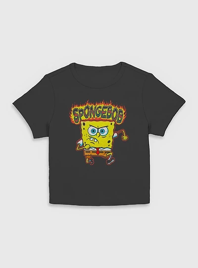 Spongebob Squarepants Flame  Women Baby T-Shirt