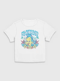 Disney The Little Mermaid Flounder Floral Wreath Women Baby T-Shirt