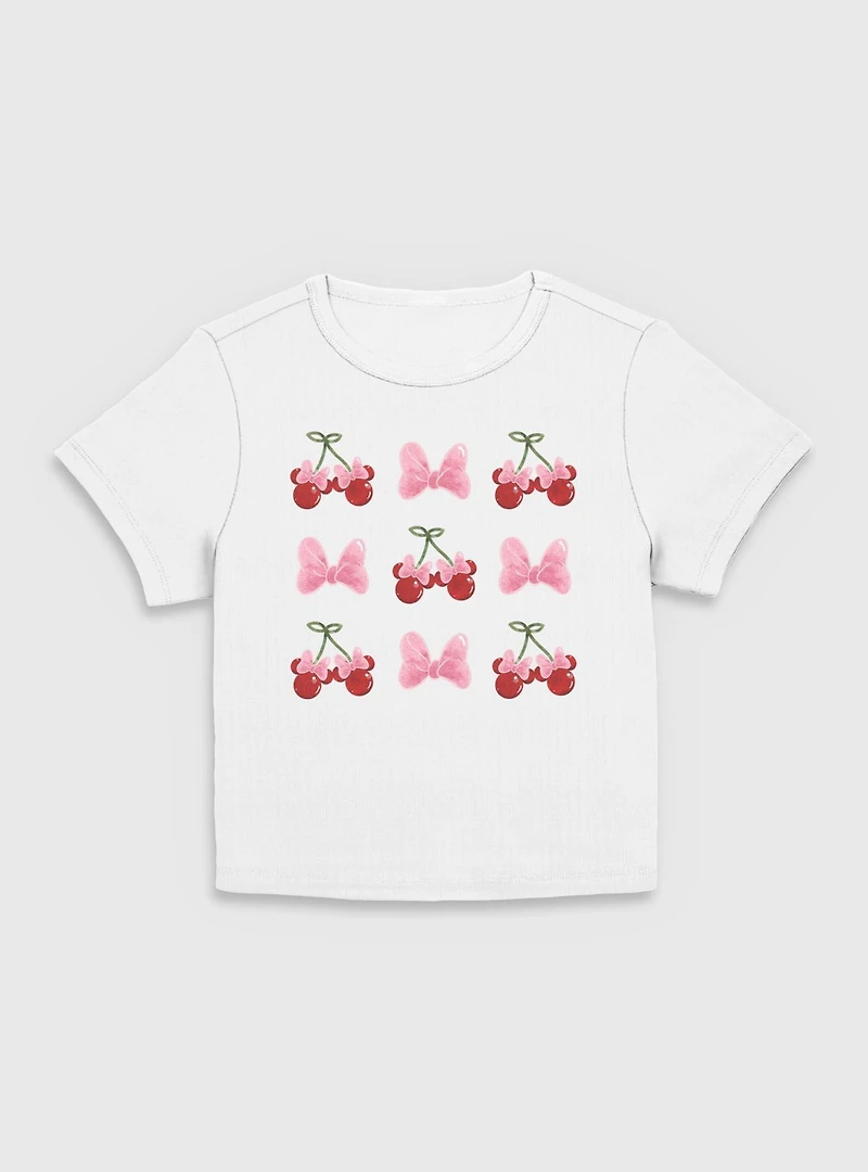 Disney Minnie Mouse Cherries And Bows Women Baby T-Shirt