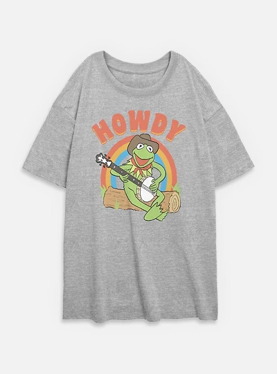 Disney The Muppets Howdy Kermit Womens Oversized T-Shirt