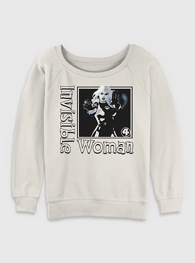 Marvel Fantastic Four Invisible Girl Pose Womens Slouchy Sweatshirt