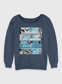 Marvel Fantastic Four Eyes Panels Womens Slouchy Sweatshirt