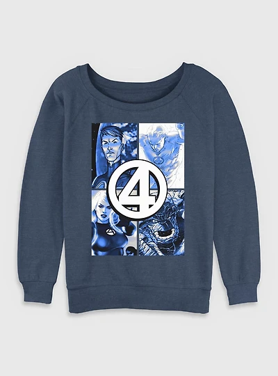 Marvel Fantastic Four Boxes Womens Slouchy Sweatshirt