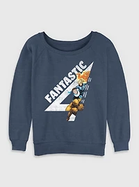 Marvel Fantastic Four Members Vintage Womens Slouchy Sweatshirt