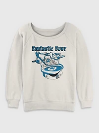 Marvel Fantastic Four Classic Fantasticar Womens Slouchy Sweatshirt