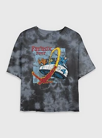 Marvel Fantastic Four Classic Comic Womens Crop Tie-Dye T-Shirt