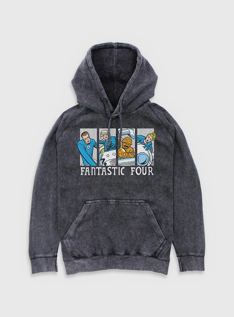 Marvel Fantastic Four Comic Panels Mineral Wash Hoodie