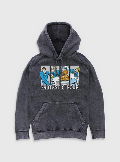 Marvel Fantastic Four Comic Panels Mineral Wash Hoodie