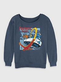 Marvel Fantastic Four Classic Comic Womens Slouchy Sweatshirt