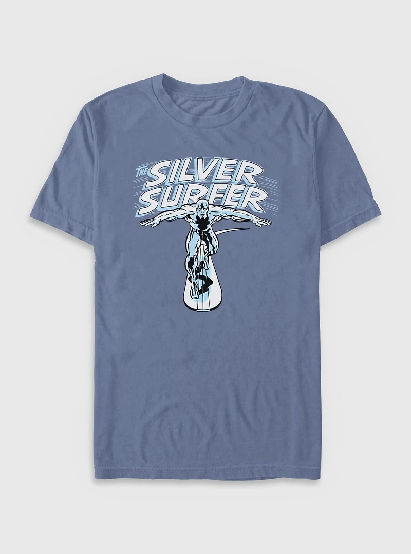 Marvel Fantastic Four The Silver Surfer Title Garment Dye T-Shirt