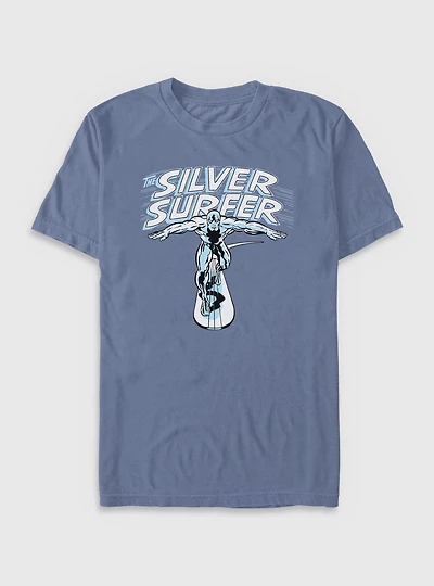 Marvel Fantastic Four The Silver Surfer Title Garment Dye T-Shirt