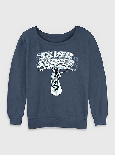 Marvel Fantastic Four The Silver Surfer Title Womens Slouchy Sweatshirt