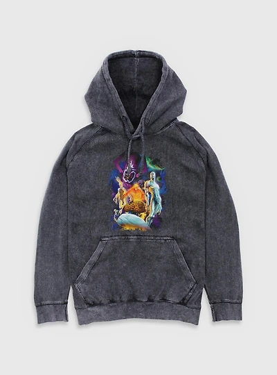 Marvel Fantastic Four 4 Cosmos Galactus & Silver Surfer Mineral Wash Hoodie