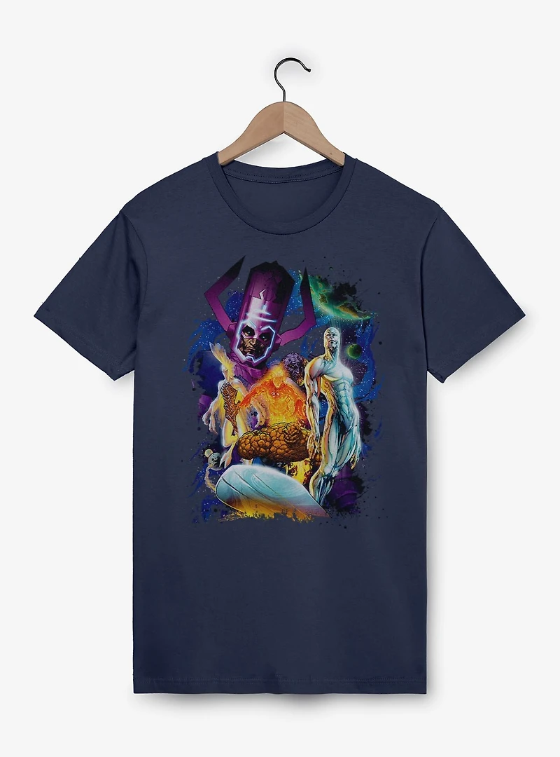 Marvel Fantastic Four 4 Cosmos Galactus & Silver Surfer Garment Dye T-Shirt