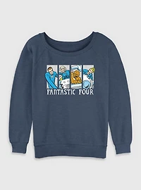 Marvel Fantastic Four Comic Panels Womens Slouchy Sweatshirt