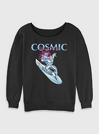 Marvel Fantastic Four The Cosmic Power Silver Surfer Womens Slouchy Sweatshirt