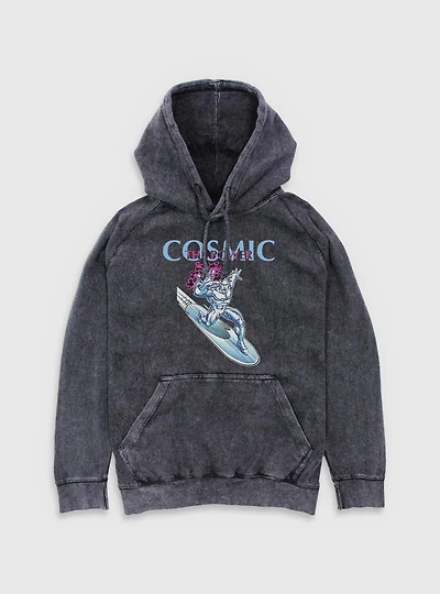 Marvel Fantastic Four The Cosmic Power Silver Surfer Mineral Wash Hoodie