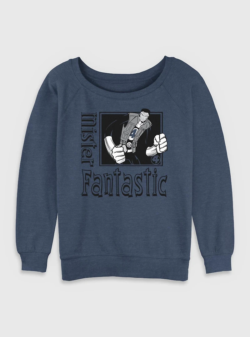 Marvel Fantastic Four Mr. Pose Womens Slouchy Sweatshirt