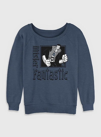 Marvel Fantastic Four Mr. Pose Womens Slouchy Sweatshirt