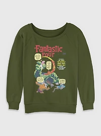 Marvel Fantastic Four Comic Vs Giganto Womens Slouchy Sweatshirt
