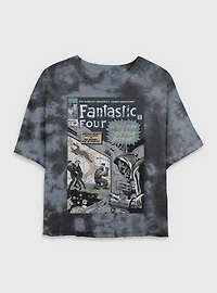 Marvel Fantastic Four Master Plan Of Doctor Doom Comic Womens Crop Tie-Dye T-Shirt