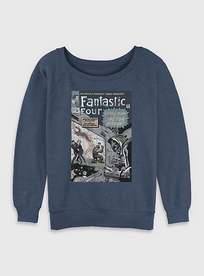 Marvel Fantastic Four Master Plan Of Doctor Doom Comic Womens Slouchy Sweatshirt