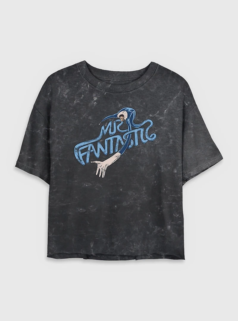 Marvel Fantastic Four Stretch Mr. Womens Crop Mineral Wash T-Shirt
