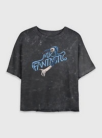 Marvel Fantastic Four Stretch Mr. Womens Crop Mineral Wash T-Shirt