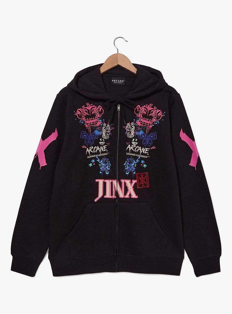 Arcane Jinx Icons Embroidered Zippered Hoodie - BoxLunch Exclusive
