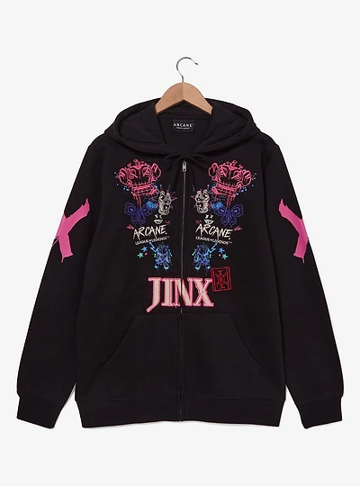 Arcane Jinx Icons Embroidered Zippered Hoodie - BoxLunch Exclusive