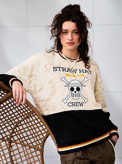 One Piece Straw Hat Crew Panel Crewneck — BoxLunch Exclusive