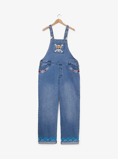 One Piece Straw Hat Crew Jolly Roger Women's Plus Overalls - BoxLunch Exclusive