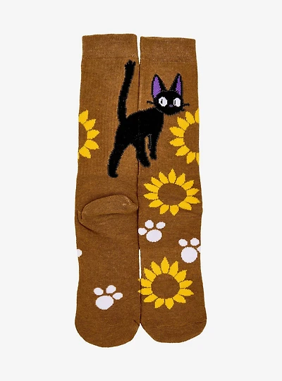 Studio Ghibli® Kiki's Delivery Service Jiji Floral Crew Socks - BoxLunch Exclusive
