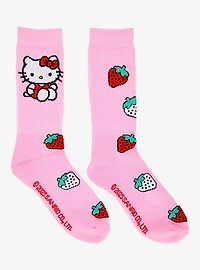 Sanrio Hello Kitty Strawberries Allover Print Crew Socks - BoxLunch Exclusive
