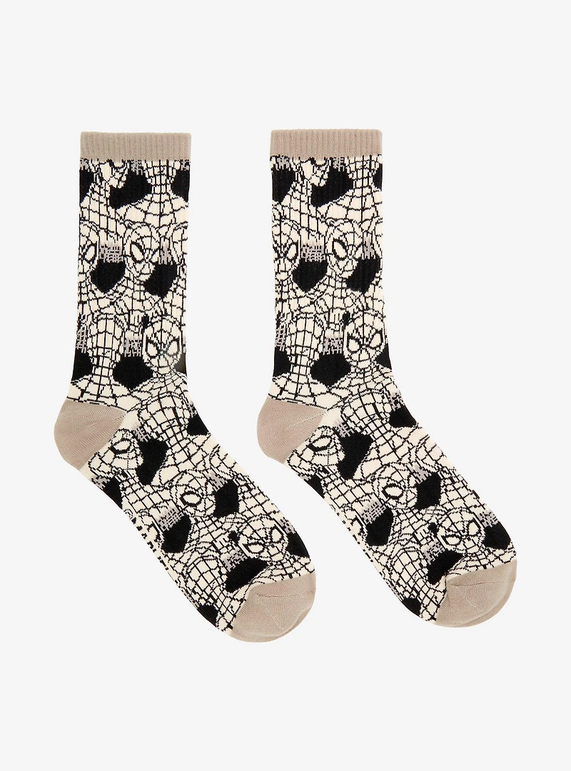 Marvel Spider-Man Tonal Mask Allover Print Crew Socks - BoxLunch Exclusive