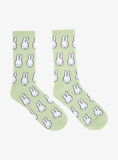 Miffy Pastel Green Allover Print Crew Socks - BoxLunch Exclusive