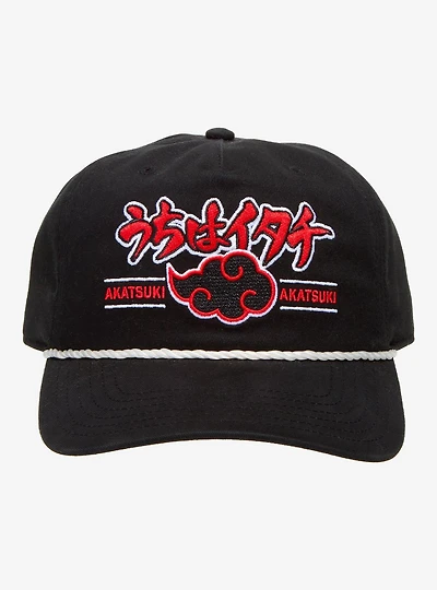 Casquette Snapback Naruto Akatsuki - Imprimé Nuages Rouges Sur Fond Noir - Taille Unique Ajustable - Pour Fans D'anime