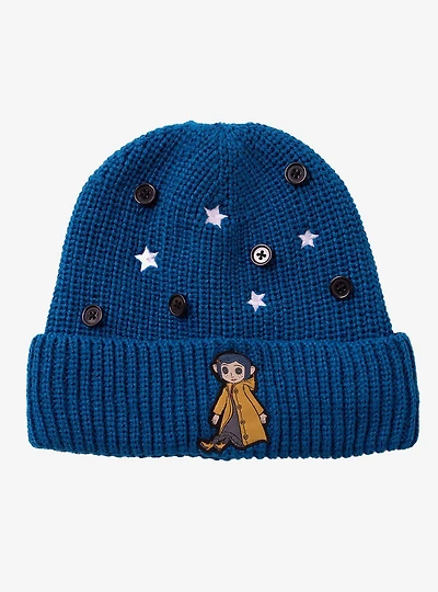 Coraline Doll Buttons & Stars Knit Beanie - BoxLunch Exclusive