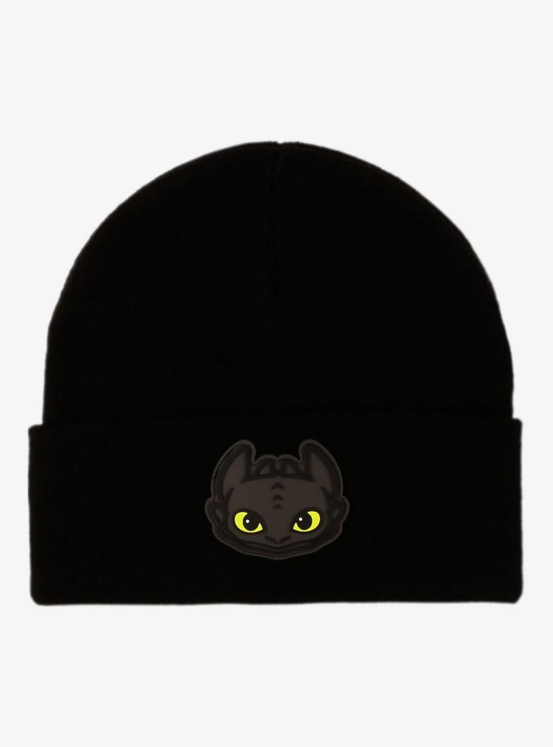DreamWorks How To Train Your Dragon Toothless Rubber Patch Beanie — BoxLunch Exclusive
