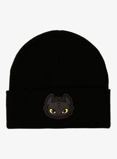 DreamWorks How To Train Your Dragon Toothless Rubber Patch Beanie — BoxLunch Exclusive