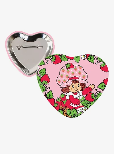 Strawberry Shortcake Retro Heart Button Pin