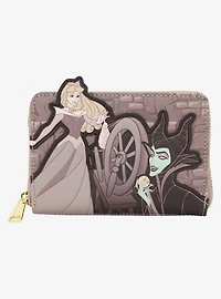 Loungefly Disney Sleeping Beauty Aurora & Maleficent Spinning Wheel Wallet