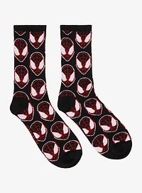 Marvel Spider-Man Miles Morales Mask Allover Print Crew Socks - BoxLunch Exclusive