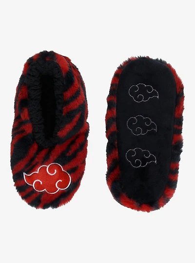 Naruto Shippuden Akatsuki Clouds Striped Slipper Socks