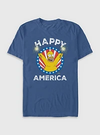 The Simpsons Happy America Garment Dye T-Shirt