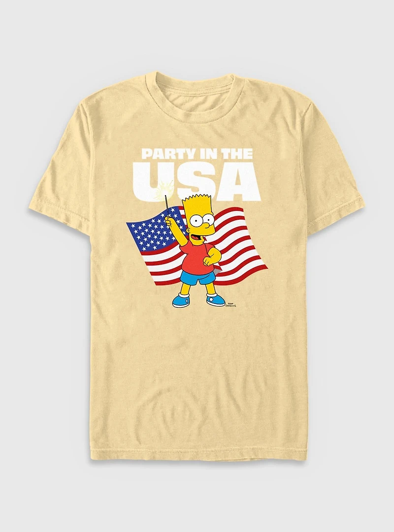The Simpsons Partying Bart Garment Dye T-Shirt