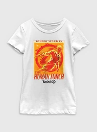 Marvel The Fantastic Four: First Steps Johnny Storm Is Human Torch Youth Girls T-Shirt