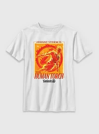 Marvel The Fantastic Four: First Steps Johnny Storm Is Human Torch Youth T-Shirt