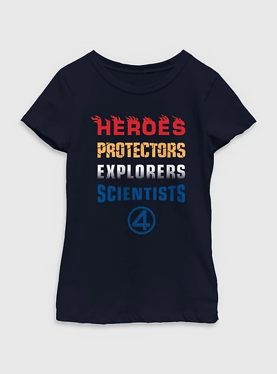Marvel The Fantastic Four: First Steps Heroes Protectors Explorers Scientists Youth Girls T-Shirt